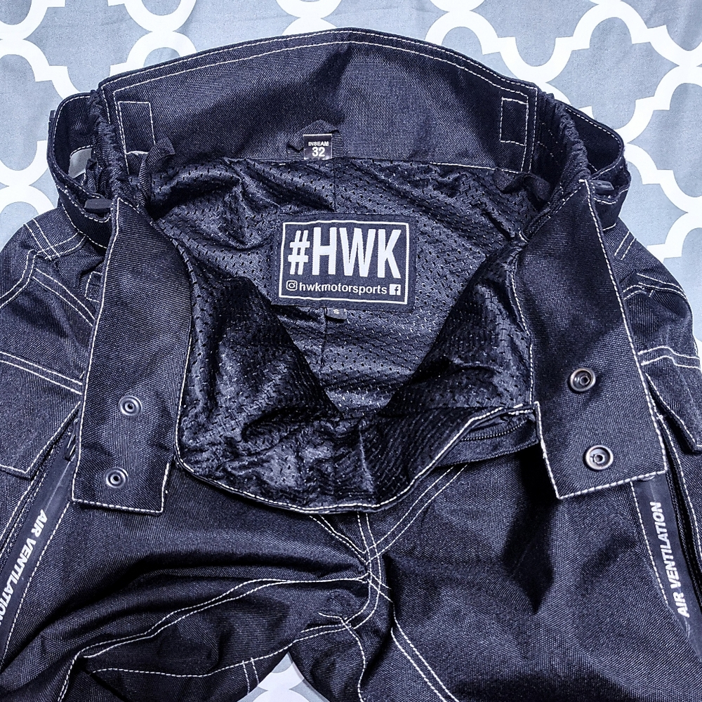 HWK Motorcycle Pants Sz S 30w / 32 Inseam Black Cordura Armor *Read Description* - Picture 5 of 15